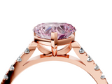 Rose gold Fancy Pink Heart  Cut Pavé Band Solitaire Ring with Four-Prong Setting_29