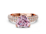 Rose gold Fancy Pink Heart  Cut Pave Diamond Engagement Ring with Channel Set Band and Four-Prong Setting_20