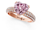 Rose gold Fancy Pink Heart  Cut Pave Diamond Engagement Ring with Channel Set Band and Four-Prong Setting_21