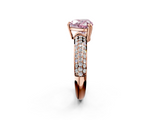 Rose gold Fancy Pink Heart  Cut Pave Diamond Engagement Ring with Channel Set Band and Four-Prong Setting_22