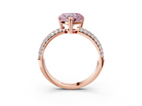 Rose gold Fancy Pink Heart  Cut Pave Diamond Engagement Ring with Channel Set Band and Four-Prong Setting_23
