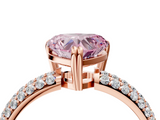 Rose gold Fancy Pink Heart  Cut Pave Diamond Engagement Ring with Channel Set Band and Four-Prong Setting_24