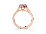 Rose gold Fancy Pink Heart Cut Solitaire Cathedral Diamond Engagement Ring with Channel-Set Band and Four-Prong Setting_6