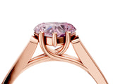 Rose gold Fancy Pink Heart Cut Solitaire Cathedral Diamond Engagement Ring with Channel-Set Band and Four-Prong Setting_7