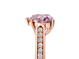 Rose gold Fancy Pink Heart Cut Solitaire Cathedral Diamond Engagement Ring with Channel-Set Band and Four-Prong Setting_8