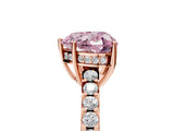 Rose gold Fancy Pink Heart Cut Solitaire Diamond Engagement Ring with Pavé Band and Six-Prong Setting_17