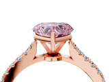 Rose gold Fancy Pink Heart  Cut Solitaire Diamond Engagement Ring with Pave Band and Four-Prong Setting_192