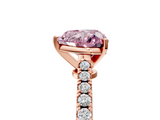 Rose gold Fancy Pink Heart  Cut Solitaire Diamond Engagement Ring with Pave Band and Four-Prong Setting_193
