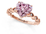 Rose gold Fancy Pink Heart Cut Solitaire Diamond Ring with Infinity Twist Band and Four-Prong Setting_1