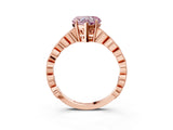 Rose gold Fancy Pink Heart Cut Solitaire Diamond Ring with Infinity Twist Band and Four-Prong Setting_3