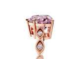 Rose gold Fancy Pink Heart Cut Solitaire Diamond Ring with Infinity Twist Band and Four-Prong Setting_5