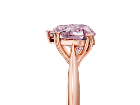 Rose gold Fancy Pink Heart Cut Solitaire Diamond Ring with Six-Prong Setting and Classic Band_5