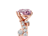Rose gold Fancy Pink Heart  Cut Solitaire Diamond Twisted Band with Pave Setting_33