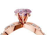 Rose gold Fancy Pink Heart  Cut Solitaire Diamond with Side Stones on Criss-Cross Band and Four-Prong Setting_7