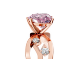 Rose gold Fancy Pink Heart  Cut Solitaire Diamond with Side Stones on Criss-Cross Band and Four-Prong Setting_8