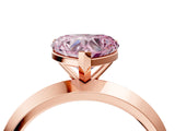 Rose gold Fancy Pink Heart  Cut Solitaire Engagement Ring with Flat Band and Four-Prong Setting 4