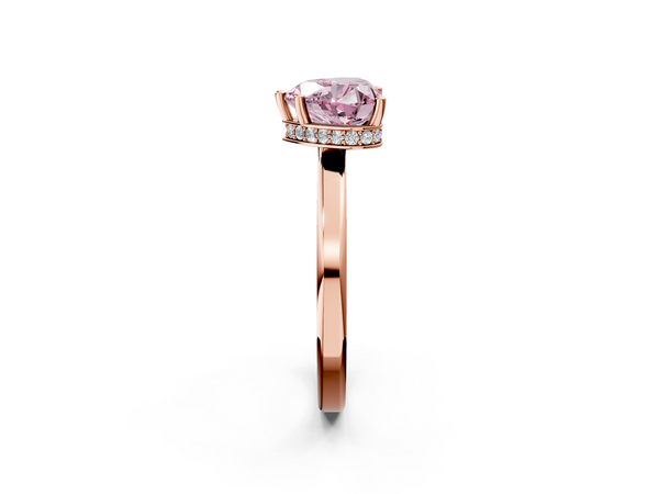 Rose gold Fancy Pink Heart  Cut Solitaire Engagement Ring with Four-Prong Setting on a Classic Band