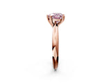 Rose gold Fancy Pink Heart  Cut Solitaire Engagement Ring with Tapered Band and Four-Prong Setting 3