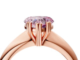 Rose gold Fancy Pink Heart  Cut Solitaire Engagement Ring with Tapered Band and Four-Prong Setting 5