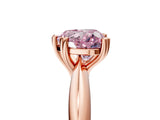 Rose gold Fancy Pink Heart  Cut Solitaire Engagement Ring with Tapered Band and Four-Prong Setting