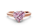 Rose gold Fancy Pink Heart Cut Solitaire Engagement Ring with Tapered Band and Four-Prong Setting_3