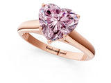 Rose gold Fancy Pink Heart Cut Solitaire Engagement Ring with Tapered Band and Four-Prong Setting_6
