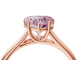 Rose gold Fancy Pink Heart Cut Solitaire Engagement Ring with Tapered Band and Four-Prong Setting_7