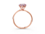 Rose gold Fancy Pink Heart  Cut Solitaire Engagement Ring with Thin Band and Four-Prong Setting_6