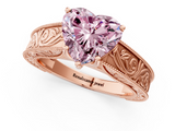 Rose gold Fancy Pink Heart  Cut Solitaire Engraved Band with Four-Prong Setting_63