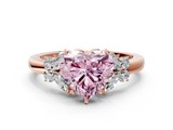 Rose gold Fancy Pink Heart  Cut Solitaire Floral Diamond Ring with Four-Prong Setting_36