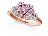 Rose gold Fancy Pink Heart  Cut Solitaire Floral Diamond Ring with Four-Prong Setting_37