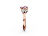 Rose gold Fancy Pink Heart  Cut Solitaire Floral Diamond Ring with Four-Prong Setting_38