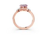 Rose gold Fancy Pink Heart  Cut Solitaire Floral Diamond Ring with Four-Prong Setting_39