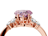 Rose gold Fancy Pink Heart  Cut Solitaire Floral Diamond Ring with Four-Prong Setting_40