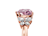 Rose gold Fancy Pink Heart  Cut Solitaire Floral Diamond Ring with Four-Prong Setting_41