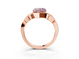 Rose gold Fancy Pink Heart Cut Solitaire Intertwined Band Prong Setting Ring_3