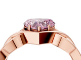 Rose gold Fancy Pink Heart Cut Solitaire Intertwined Band Prong Setting Ring_4