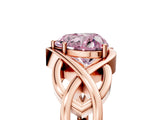 Rose gold Fancy Pink Heart Cut Solitaire Intertwined Band Prong Setting Ring_5