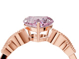 Rose gold Fancy Pink Heart Cut Solitaire Milgrain Leaf Band with Prong Setting_4