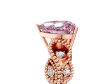 Rose gold Fancy Pink Heart Cut Solitaire Milgrain Leaf Band with Prong Setting_5