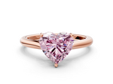 Rose gold Fancy Pink Heart  Cut Solitaire Ring with Cathedral Band and Four-Prong Setting_75