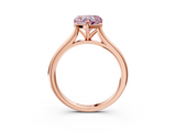 Rose gold Fancy Pink Heart  Cut Solitaire Ring with Cathedral Band and Four-Prong Setting_78