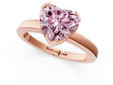 Rose gold Fancy Pink Heart  Cut Solitaire Ring with Four-Prong Setting and Classic Band_61