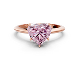 Rose gold Fancy Pink Heart  Cut Solitaire Ring with Four-Prong Setting on a Classic Band_28