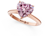 Rose gold Fancy Pink Heart  Cut Solitaire Ring with Four-Prong Setting on a Classic Band_29