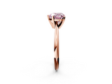 Rose gold Fancy Pink Heart  Cut Solitaire Ring with Four-Prong Setting on a Classic Band_30