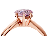 Rose gold Fancy Pink Heart  Cut Solitaire Ring with Four-Prong Setting on a Classic Band_32