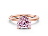 Rose gold Fancy Pink Heart  Cut Solitaire Ring with Thin Band and Four-Prong Setting_16