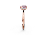 Rose gold Fancy Pink Heart  Cut Solitaire Ring with Thin Band and Four-Prong Setting_18