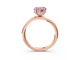 Rose gold Fancy Pink Heart  Cut Solitaire Ring with Thin Band and Four-Prong Setting_19
